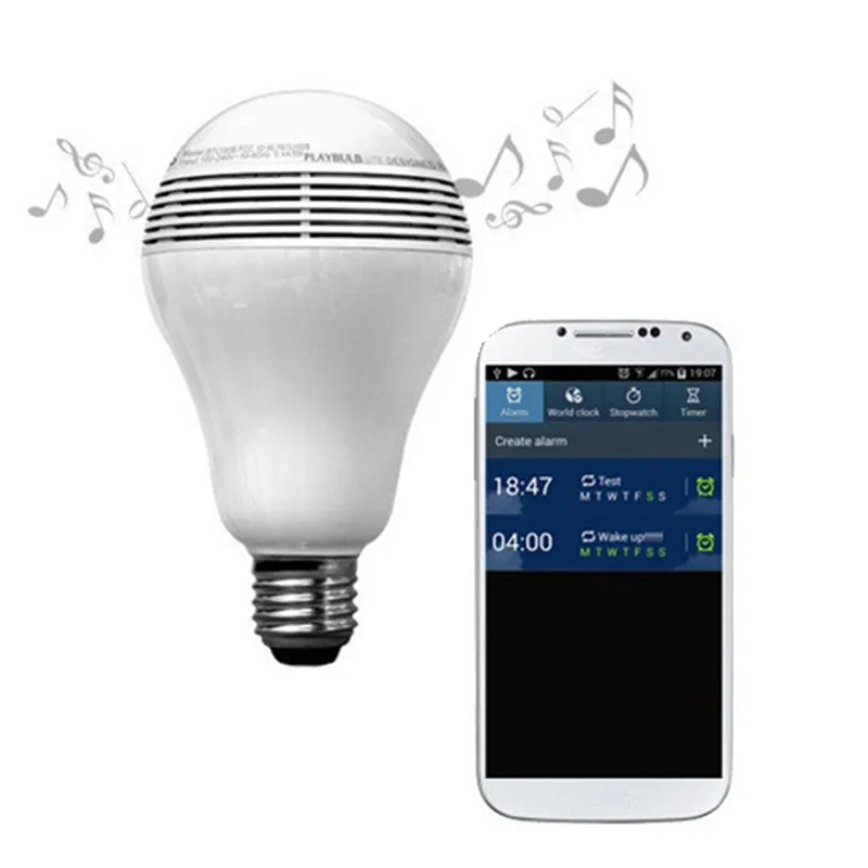 110-240V Wireless bluetooth Control Music Audio Speaker E27 LED Light Bulb for Mobile Phone
110-240V Wireless bluetooth Control Music Audio Speaker E27 LED Light Bulb for Mobile Phone