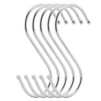 5pcs/Set S Shaped Hooks Extra Large Hanging Hook 4.7 Inches For Kitchen Silver Multiple Use
5pcs/Set S Shaped Hooks Extra Large Hanging Hook 4.7 Inches For Kitchen Silver Multiple Use