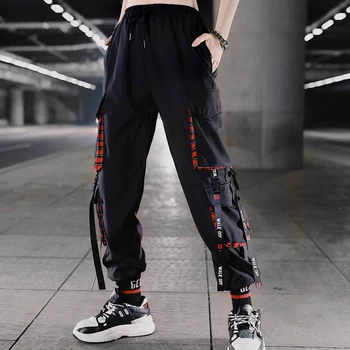 Ins Japan Spring Hip Hop Joggers Women Black Harem Pants Multi-pocket Ribbons V Sweatpants Streetwear Casual Womens Pants Female
Ins Japan Spring Hip Hop Joggers Women Black Harem Pants Multi-pocket Ribbons V Sweatpants Streetwear Casual Womens Pants Female
