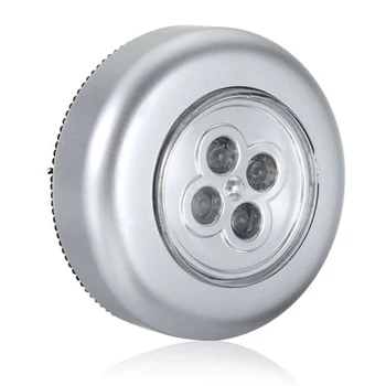 4LED Energy Saving Push Lights Cabinet Battery Power Creative Emergency Touch Push Light Self Adhesive Stick Portable Silver
4LED Energy Saving Push Lights Cabinet Battery Power Creative Emergency Touch Push Light Self Adhesive Stick Portable Silver
