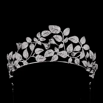 Cubic Zirconia Tiaras and Crowns Elegant Zircon Diadem Leaf Evening Dress Headband Bride Wedding Accessories Bridal Hair Jewelry
Cubic Zirconia Tiaras and Crowns Elegant Zircon Diadem Leaf Evening Dress Headband Bride Wedding Accessories Bridal Hair Jewelry