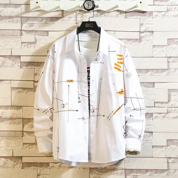 #0137 Black White Doodling Print Shirts For Men Long Sleeve Casual Shirt Loose Korean Fashion Plus Size M-5XL Spring Autumn 2020
#0137 Black White Doodling Print Shirts For Men Long Sleeve Casual Shirt Loose Korean Fashion Plus Size M-5XL Spring Autumn 2020