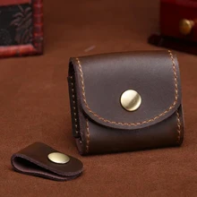LKEEP Mini Fashion Coin torebka Vintage mężczyźni kobiety portfel ze skóry naturalnej wielofunkcyjna kobieta mała portmonetka etui na klucze portfele(China)