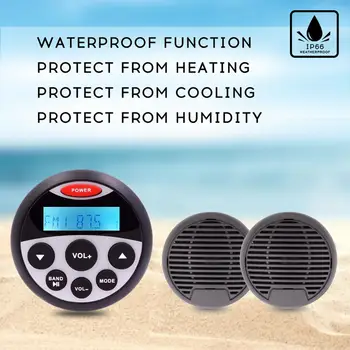 Waterproof Bluetooth Marine Stereo Radio FM AM MP3 Player Sound System + 3"Audio Speaker For ATV UTV SPA Boat Yacht Motorcycle
Waterproof Bluetooth Marine Stereo Radio FM AM MP3 Player Sound System + 3"Audio Speaker For ATV UTV SPA Boat Yacht Motorcycle