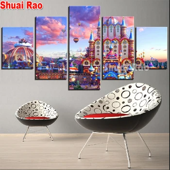multi panel diamond painting Cartoon Castle 5d diy diamond mosaic full diamond embroidery 5 Pieces set princess room decor, 
multi panel diamond painting Cartoon Castle 5d diy diamond mosaic full diamond embroidery 5 Pieces set princess room decor,