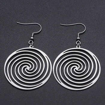 100% Stainless Steel Fashion Geometric Spiral Round Earring for Women Wholesale Unique Statement Jewelry Earrings
100% Stainless Steel Fashion Geometric Spiral Round Earring for Women Wholesale Unique Statement Jewelry Earrings