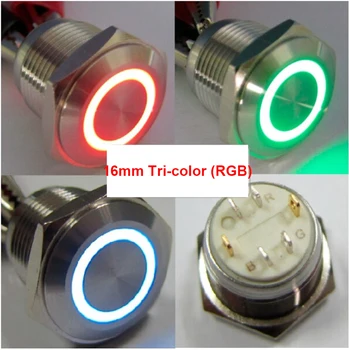 16mm common anode Momentary Tri-color (RED/ GREEN/ BLUE) LED ring LED Reset Metal Electric Pushbutton switch
16mm common anode Momentary Tri-color (RED/ GREEN/ BLUE) LED ring LED Reset Metal Electric Pushbutton switch