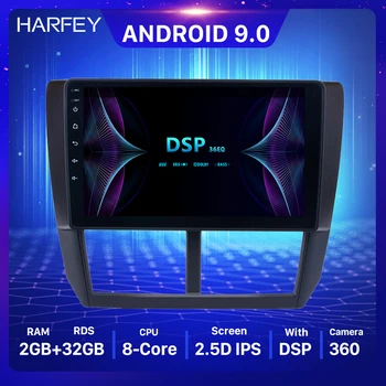 Harfey 2din Android 9.0 Car Radio Player For 2008 2009 2010 2011 2012 Subaru Forester GPS Audio Head Unit Multimedia Player