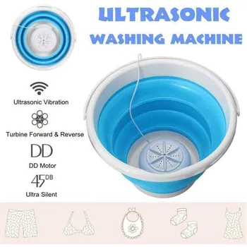 18W Portable Mini Washing Machine Ultrasonic Turbine Washing Machine Foldable Bucket Shape Laundry Clothes Washer for Home Trave 
18W Portable Mini Washing Machine Ultrasonic Turbine Washing Machine Foldable Bucket Shape Laundry Clothes Washer for Home Trave