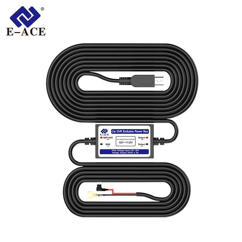 E-ACE Transformer Cable For Car Dvrs Parking Monitor Parking Wire 12V To 5V 2.5A Long 3 Meters For Car Video Recorder 24 Hours
E-ACE Transformer Cable For Car Dvrs Parking Monitor Parking Wire 12V To 5V 2.5A Long 3 Meters For Car Video Recorder 24 Hours
