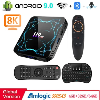 Android 9.0 TV BOX Amlogic S905X3 8K H.265 Media Player 3D Video 2.4G&5.8G wifi 4GB RAM 32GB 64GB Tv receiver
Android 9.0 TV BOX Amlogic S905X3 8K H.265 Media Player 3D Video 2.4G&5.8G wifi 4GB RAM 32GB 64GB Tv receiver