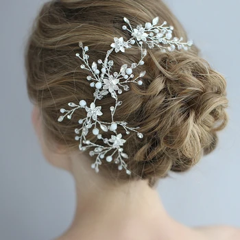 Handmade Silver Flower Bridal Hair Vine Comb Crystal Wedding Jewelry Hair Ornament Women Party Prom Headpiece
Handmade Silver Flower Bridal Hair Vine Comb Crystal Wedding Jewelry Hair Ornament Women Party Prom Headpiece