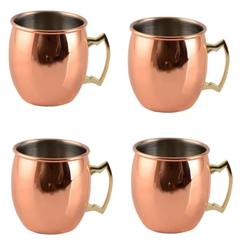 Copper Moscow Mule Mugs Set of 4,Mirror Polished Copper Cups with Brass Handle for Beer & Cocktail
Copper Moscow Mule Mugs Set of 4,Mirror Polished Copper Cups with Brass Handle for Beer & Cocktail