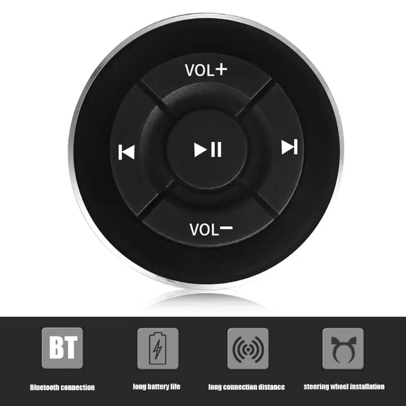 Car Steering Wheel Wireless Bluetooth Remote Control Motorcycle Bike Handlebar Media Button for iPad for IOS Android Smart Phone
Car Steering Wheel Wireless Bluetooth Remote Control Motorcycle Bike Handlebar Media Button for iPad for IOS Android Smart Phone