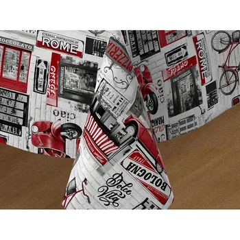 Tablecloth Resinated Teflon stain repellent. Appearance Linen. Print undershirt en colores Red and Black over White.
Tablecloth Resinated Teflon stain repellent. Appearance Linen. Print undershirt en colores Red and Black over White.