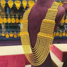 Copper Gold Plated Chains Necklace for Arabic Bridal Jewelry Turkish Luxury Gold Wedding Accessories Big Jewelry Necklace Women
Copper Gold Plated Chains Necklace for Arabic Bridal Jewelry Turkish Luxury Gold Wedding Accessories Big Jewelry Necklace Women