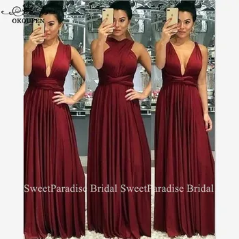 Convertible Long Bridesmaid Dresses In Burgundy Stretchy Spandex Vestido Madrinha Wedding Guest Dress Party For Women
Convertible Long Bridesmaid Dresses In Burgundy Stretchy Spandex Vestido Madrinha Wedding Guest Dress Party For Women