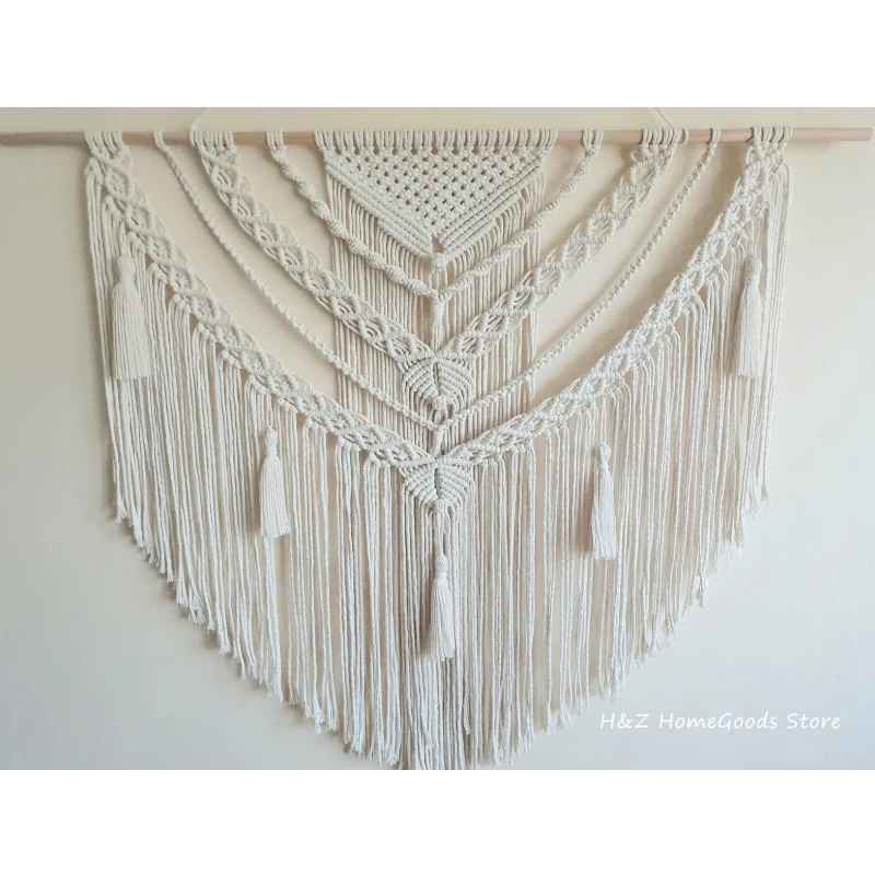 Hand-woven Color Macrame Tapestry Wall Ornament 4 Hf49bcc15e1cf4492a1c19ed5ebe5b343v