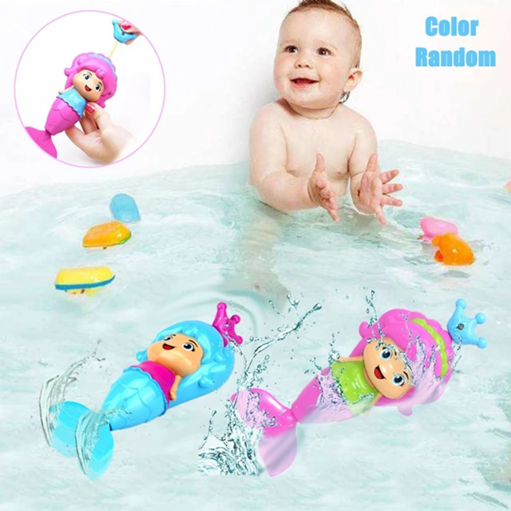 

Bath Tub Fun Swimming Baby Bath Toy Mermaid Wind Up Floating Water Toy For Kids Juguetes Playa Bad Speeltjes Water Toy #40