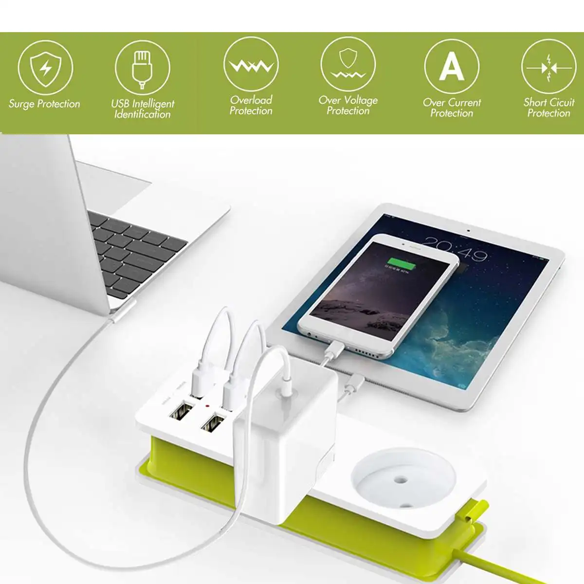 Portable Travel Power Board Extension Socket Outlet Travel Power Socket 4 USB 2AC Wall Charger Smart Desktop Socket EU Plug
Portable Travel Power Board Extension Socket Outlet Travel Power Socket 4 USB 2AC Wall Charger Smart Desktop Socket EU Plug