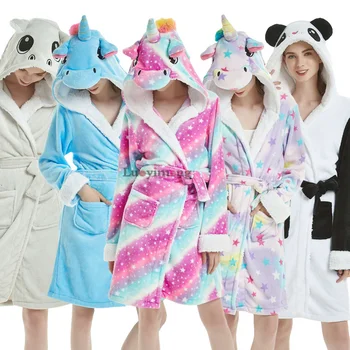 kigurumi Thick Warm Women Unicorn Nightgowns Coral Fleece Kimono Robe Bath Suit Stitch Panda Sleepwear Animal Long Nightwear 
kigurumi Thick Warm Women Unicorn Nightgowns Coral Fleece Kimono Robe Bath Suit Stitch Panda Sleepwear Animal Long Nightwear