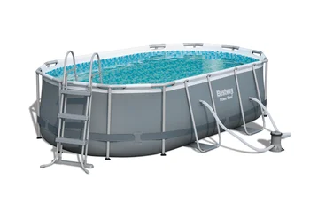 56620 Bestway 4.27m X 2.50m X 1.00m Power Steel Oval Pool Set 14' X 8'2" X 39.5" Oval Shape Frame Pool Equipped With Pump,Ladder
56620 Bestway 4.27m X 2.50m X 1.00m Power Steel Oval Pool Set 14' X 8'2" X 39.5" Oval Shape Frame Pool Equipped With Pump,Ladder