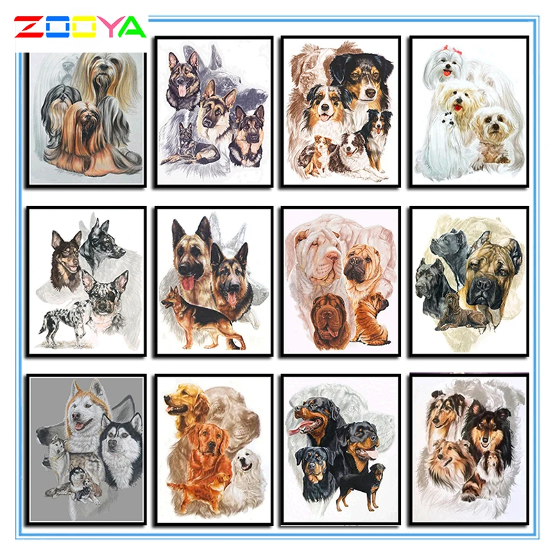 Zooya 5D Diy Алмазная картина собака новый полный квадрат/круглая вышивка набор