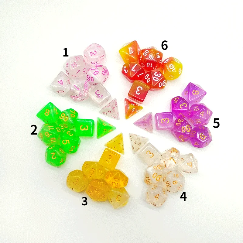 7Pcs/set Transparent Containing Solid Color Multi-sided Set Dice Toy Game 12-sided Fun Dice 
7Pcs/set Transparent Containing Solid Color Multi-sided Set Dice Toy Game 12-sided Fun Dice