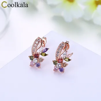Coolkala accessories contrast color Other Shore flower Earrings cold wind 
Coolkala accessories contrast color Other Shore flower Earrings cold wind