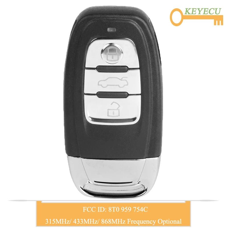 KEYECU Smart Remote Control Car Key for Audi Q5 A4L A5 A6 A7 A8 RS4 RS5 S4 S5, 8T0 959 754C - 3 Buttons - 315MHz/ 433MHz/ 868MHz
KEYECU Smart Remote Control Car Key for Audi Q5 A4L A5 A6 A7 A8 RS4 RS5 S4 S5, 8T0 959 754C - 3 Buttons - 315MHz/ 433MHz/ 868MHz