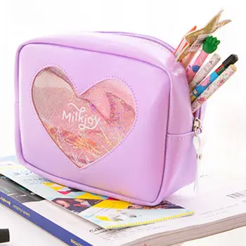 PU Holographic Travel Cosmetic Makeup Bag Transparent Heart Toiletry Case Wash Pouch Organizer Storage Pink,Silver,Purple 
PU Holographic Travel Cosmetic Makeup Bag Transparent Heart Toiletry Case Wash Pouch Organizer Storage Pink,Silver,Purple
