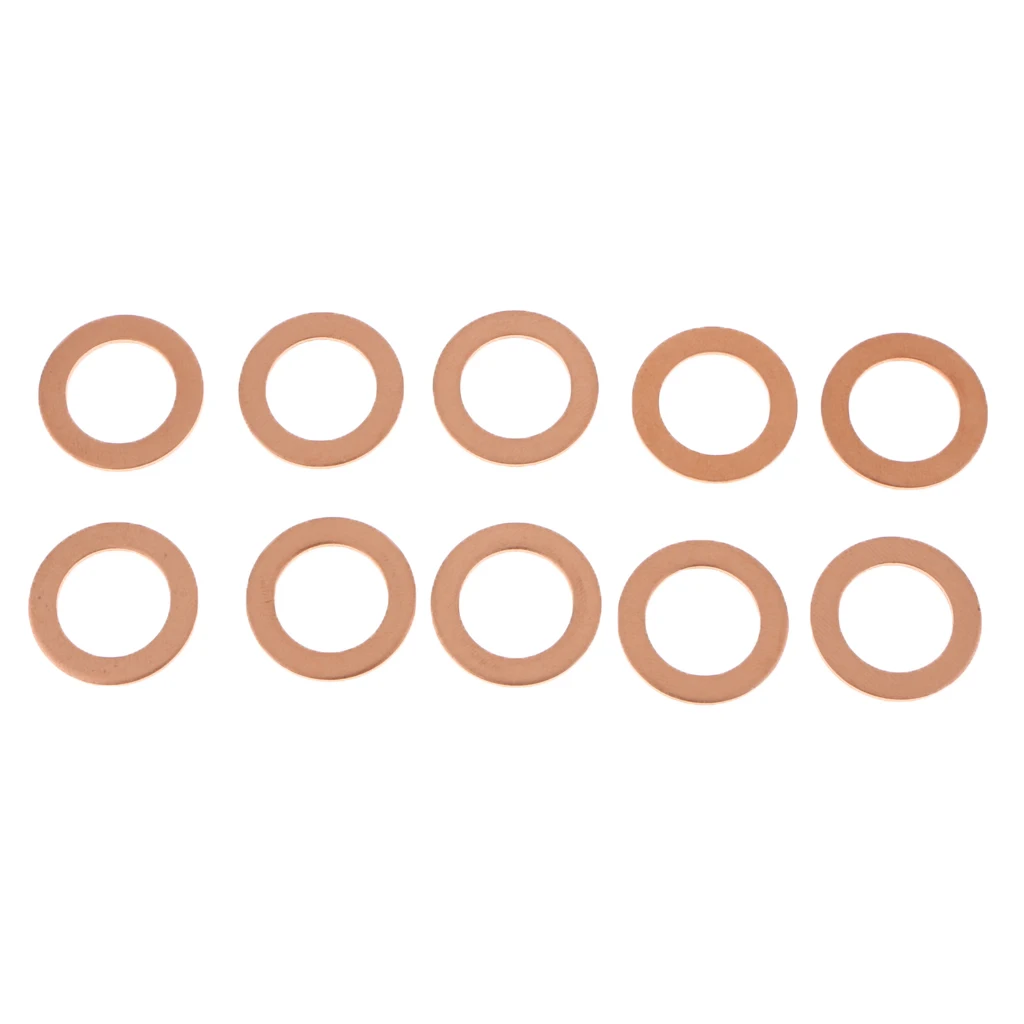 Copper Oil Drain Plug Gasket for Toyota Lexus - Fits M14, Pack of 10 Copper Oil Drain Plug Gasket for Toyota Lexus - Fits M14, Pack of 10