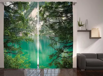 Landscape Window Curtains Mountain Lake Lago di Braies in Italy Mountain View with Fresh Pine Trees Living Room Bedroom Decor
Landscape Window Curtains Mountain Lake Lago di Braies in Italy Mountain View with Fresh Pine Trees Living Room Bedroom Decor