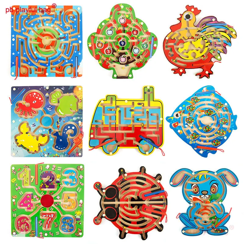 PB Playful bag Wooden Magnetic Pen Maze Puzzle Board Kids Montessori Educational Toys Cartoon Animal Balance Game gifts UG25
PB Playful bag Wooden Magnetic Pen Maze Puzzle Board Kids Montessori Educational Toys Cartoon Animal Balance Game gifts UG25