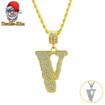V Full Zircon Pendant Necklace Hiphop Street Culture Titanium Stainless Steel Inlaid Zircon Chain Necklace Fashion Man Jewelry 
V Full Zircon Pendant Necklace Hiphop Street Culture Titanium Stainless Steel Inlaid Zircon Chain Necklace Fashion Man Jewelry