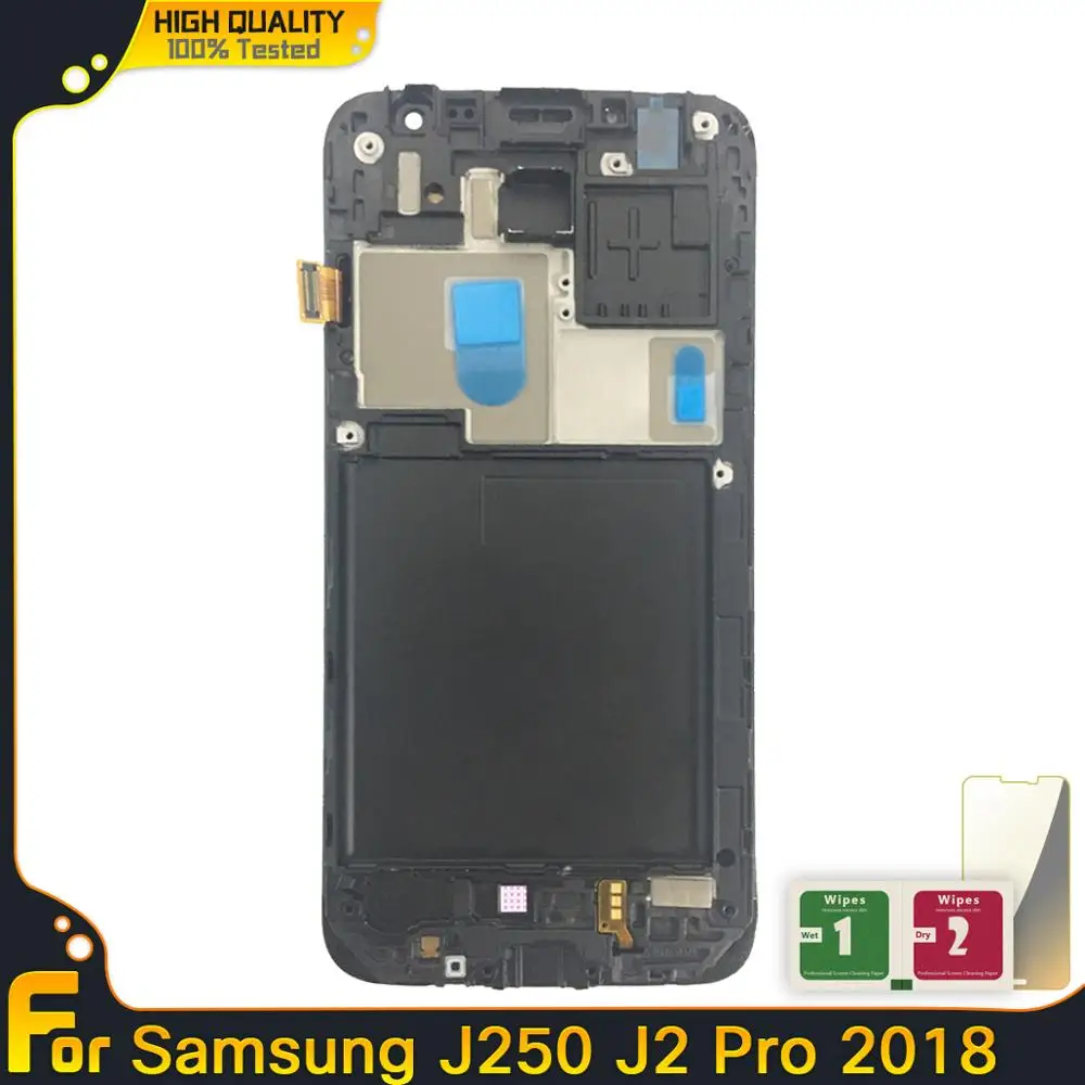 LCD Display For Samsung Galaxy J2 Pro 2018 J250 J250F SM-J250F/DS Touch Screen Digitizer Assembly Replacement with Frame
LCD Display For Samsung Galaxy J2 Pro 2018 J250 J250F SM-J250F/DS Touch Screen Digitizer Assembly Replacement with Frame