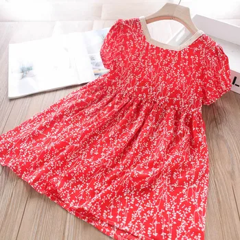 2020 Summer Girl's Square Neckline Floral Short-Sleeved Baby Dress 
2020 Summer Girl's Square Neckline Floral Short-Sleeved Baby Dress