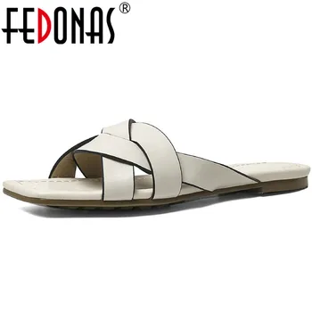 FEDONAS Concise Flats Genuine Leather Summer Sandals For Walking At Home New Arrival Female Slippers Basic House Shoes Woman
FEDONAS Concise Flats Genuine Leather Summer Sandals For Walking At Home New Arrival Female Slippers Basic House Shoes Woman