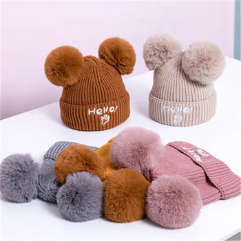 Baby Hats Pompon Winter Children Hat Knitted Cute Caps for Girls Boys Casual Solid 8 Colors Girls Hello Double Ball Hat Baby Cap
Baby Hats Pompon Winter Children Hat Knitted Cute Caps for Girls Boys Casual Solid 8 Colors Girls Hello Double Ball Hat Baby Cap