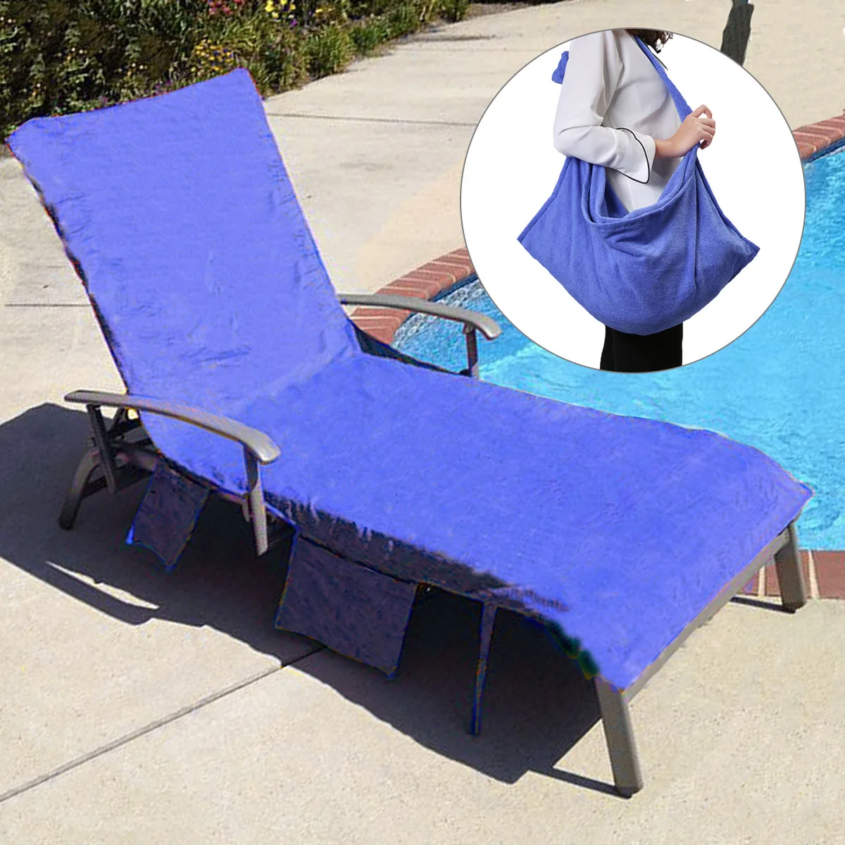 76x211cm Multifunctional Beach Chairs Towel Pool Garden Deck Tanning Bed Long Strap Cover With Pocket for Summer Sun Outdoor
76x211cm Multifunctional Beach Chairs Towel Pool Garden Deck Tanning Bed Long Strap Cover With Pocket for Summer Sun Outdoor