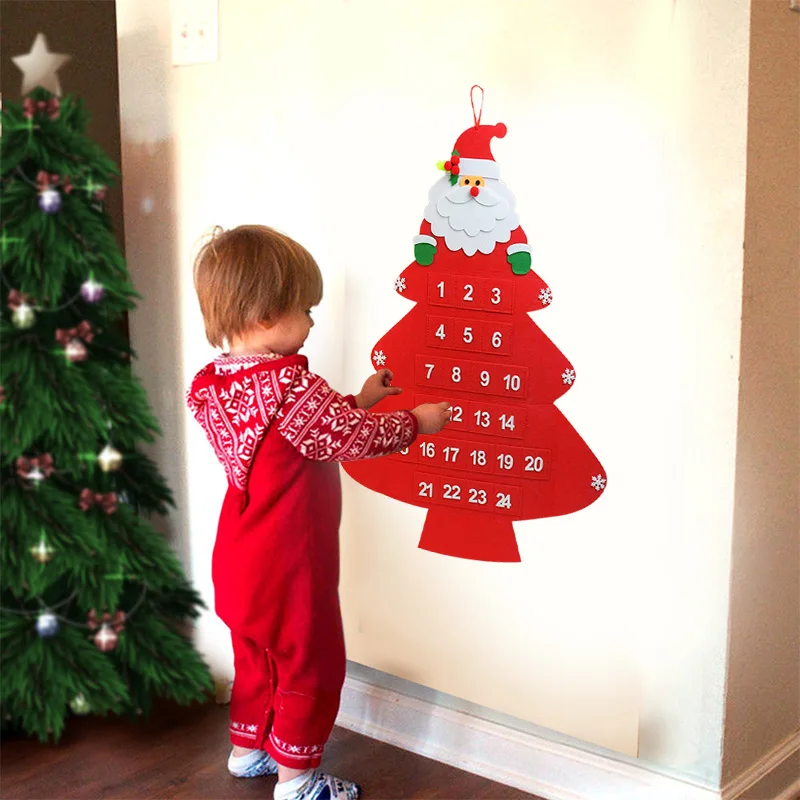 Christmas Calendar Santa Claus Advent Countdown Ornament Hanging Banner Pendant for Xmas Natal Noel Navidad Party decor | Дом и сад