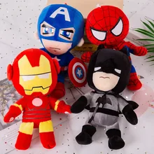 

5 Styles Spiderman Plush Figurine Toys Iron Man Captain America Batman Marvel Avengers Movie Dolls Soft Stuffed Kids Toys Gifts