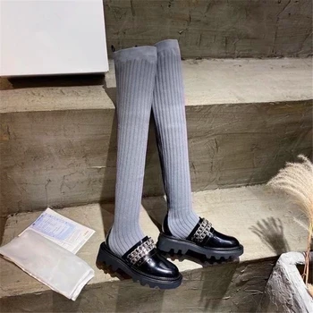 Designer Mental Decor Women Socks Boots ashion Stretch Fabric Sock Boots Pointy Toe Over-the-Knee Autumn Winter Long boots Women
Designer Mental Decor Women Socks Boots ashion Stretch Fabric Sock Boots Pointy Toe Over-the-Knee Autumn Winter Long boots Women