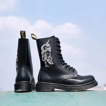 Autumn Winter Short Boots Women High-top Flat Shoes Genuine Leather British Style Low Heel Horrse Martins Boots Botas Mujer
Autumn Winter Short Boots Women High-top Flat Shoes Genuine Leather British Style Low Heel Horrse Martins Boots Botas Mujer