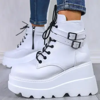 BONJOMARISA INS Hot Platform Ankle Boots lace up wedges buckle women 's boots solid designer cute autumn fashion shoes woman
BONJOMARISA INS Hot Platform Ankle Boots lace up wedges buckle women 's boots solid designer cute autumn fashion shoes woman