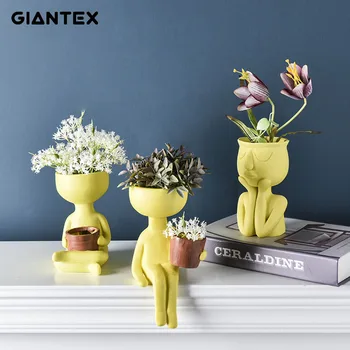 GIANTEX Flower Pot Resin Home Decoration Pot Abstract Human Face Flower Pot Home Desktop Vase Decor Ornament Children's Room
GIANTEX Flower Pot Resin Home Decoration Pot Abstract Human Face Flower Pot Home Desktop Vase Decor Ornament Children's Room