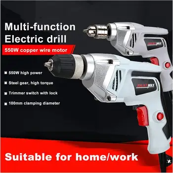 550W Electric Handheld Screwdriver Drill Self-lock Chuck/Metal Chuck Electric Drilling Machine Mini Hand Drill Power Tool
550W Electric Handheld Screwdriver Drill Self-lock Chuck/Metal Chuck Electric Drilling Machine Mini Hand Drill Power Tool