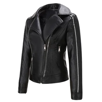Women's Rivet Leather Jacket Ladies Faux PU Leather Jackets Casual Long Sleeve Biker Coats Female Cool Motorcycle Coat Windcoats
Women's Rivet Leather Jacket Ladies Faux PU Leather Jackets Casual Long Sleeve Biker Coats Female Cool Motorcycle Coat Windcoats