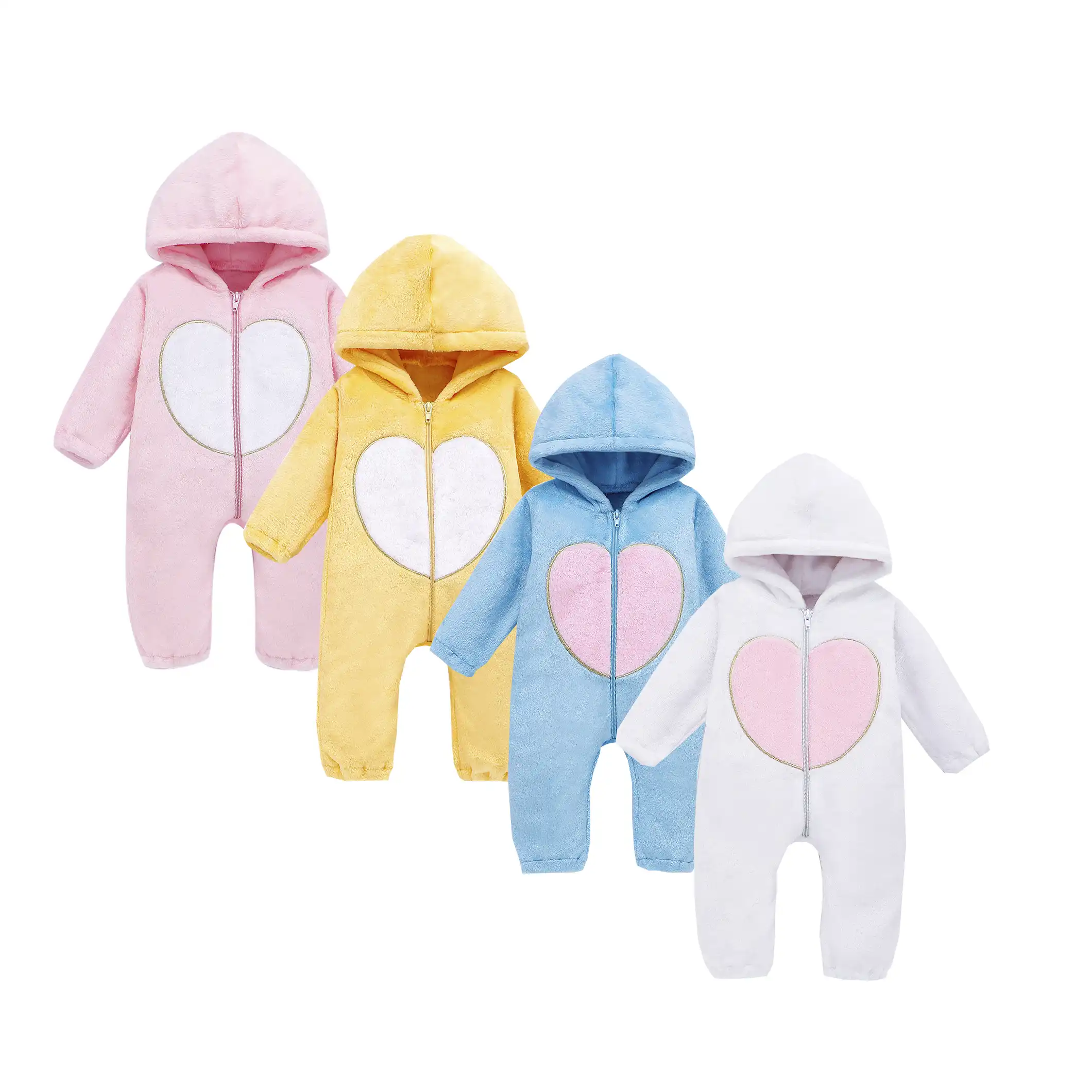 autumn winter newborn baby boy girl romper zipper