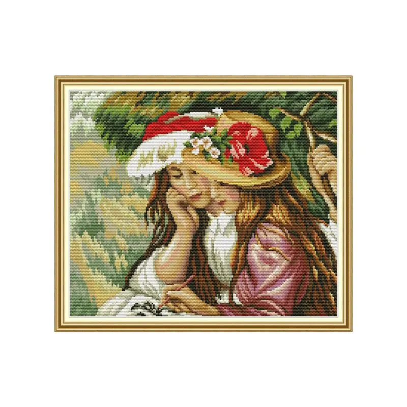 Two Girls DIY Handmade Needlework Counted 14CT Printed Cross Stitch Embroidery Q6PE
Two Girls DIY Handmade Needlework Counted 14CT Printed Cross Stitch Embroidery Q6PE